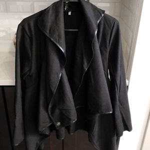 Lapel Plain Front Wrapped Outerwear